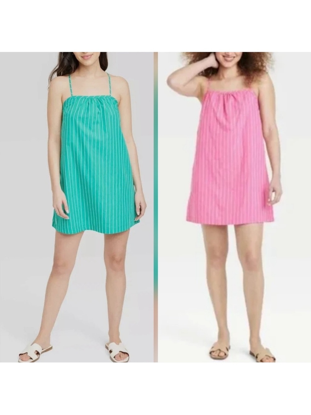 A NEW DAY (2) Striped Mini Dresses, size L